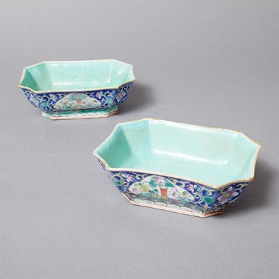 Lot 428 - Pair of Chinese Famille Rose Porcelain Dishes...