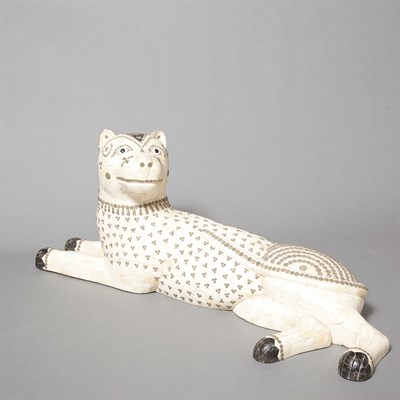 Lot 215 - Rajasthan Bone Figure of a Lion Length 29 inches.