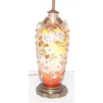 Lot 184 - Japanese Satsuma Style Vase Mounted as a lamp....