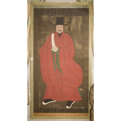 Lot 177 - Framed Chinese Pigment on Paper Portrait of an...