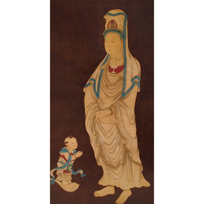 Lot 178 - Framed Chinese Pigment on Paper Portrait of...
