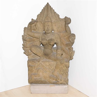 Lot 176 - South Indian Granite Durga Height 44 inches.