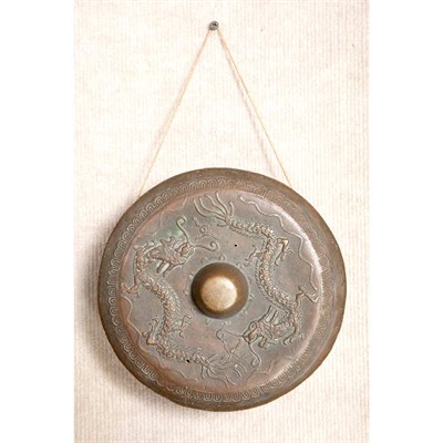 Lot 552 - Chinese Bronze Drum Diameter 8 1/2 inches.