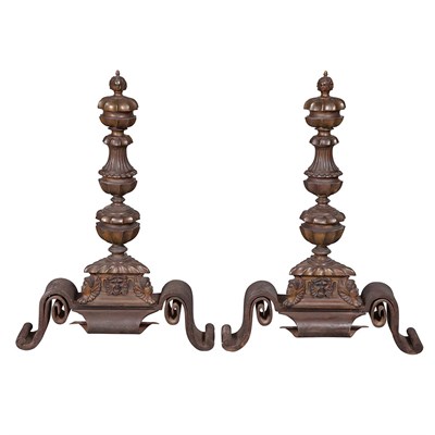 Lot 162 - Pair of Italian Baroque Style Patinated-Bronze...