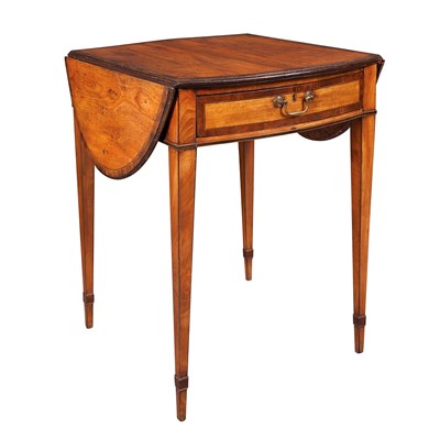 Lot 430 - George III Mahogany Banded Satinwood Banded...