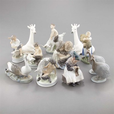 Lot 403 - Group of Ten Royal Copenhagen Porcelain...