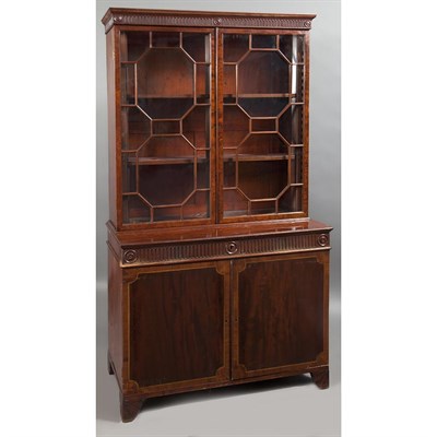 Lot 491 - George III Style Mahogany Bookcase In two...