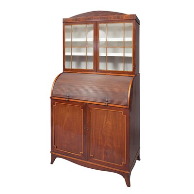 Lot 258 - Regency Satinwood Banded Mahogany Bureau...