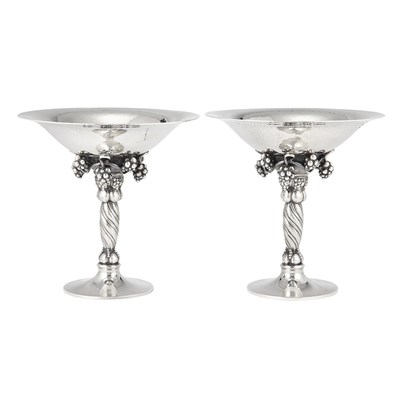 Lot 202 - Pair of Georg Jensen Sterling Silver Compotes...