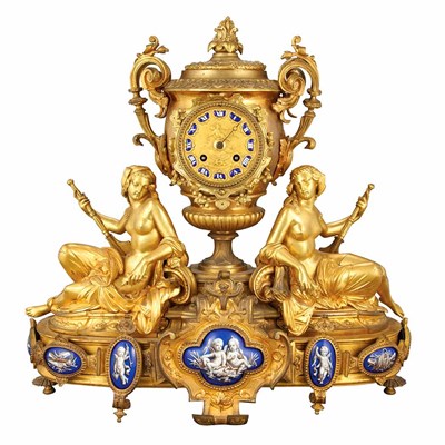 Lot 237 - Louis XVI Style Porcelain Mounted Gilt-Bronze...