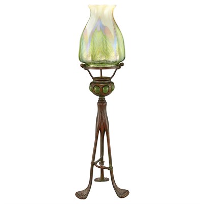 Lot 557 - Tiffany Studios Bronze and Favrile Glass...