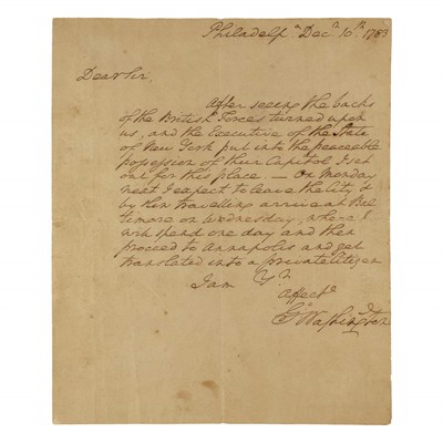Lot 129 - WASHINGTON, GEORGE Autograph letter signed to...