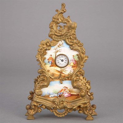 Lot 472 - Viennese Enameled Gilt-Bronze Miniature Mantel...