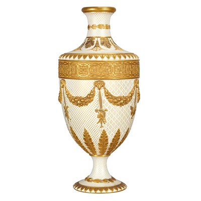 Lot 178 - Wedgwood Pottery Gilt Decorated Urn Circa 1891...