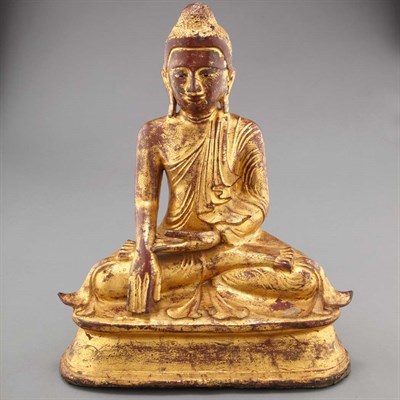Lot 260 - Thai Gilt Figure of a Buddha Height 17 inches.