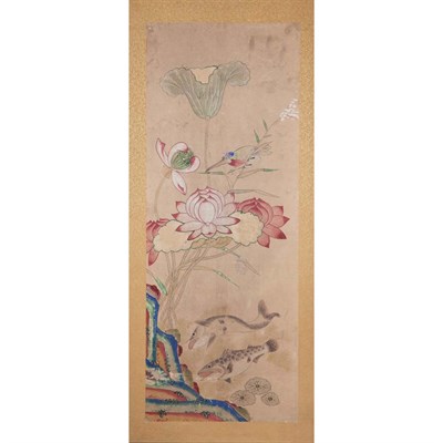 Lot 109 - Framed Korean Painting on Paper Height 36...