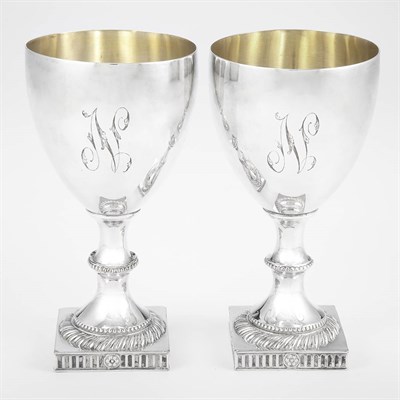 Lot 297 - Pair of Sheffield Silver Plated Goblets 19th...