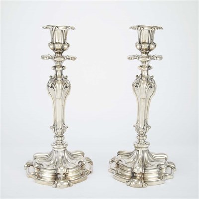 Lot 329 - Pair of German Silver Candlesticks Schott Each...