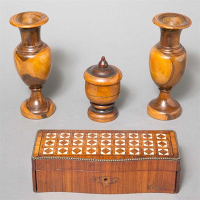 Lot 314 - Group of Four English Treen Table Articles...