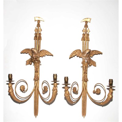 Lot 516 - Pair of Regency Gilt-Wood Sconces First...