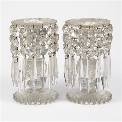 Lot 453 - Pair of William IV Colorless Cut Glass...