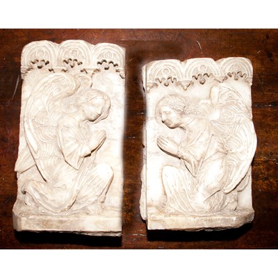 Lot 179 - Pair of Gothic Style Alabaster Reliefs Each...