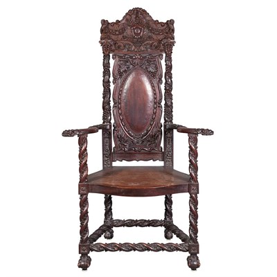 Lot 489 - Italian Baroque Style Carved Mahogany Hall...