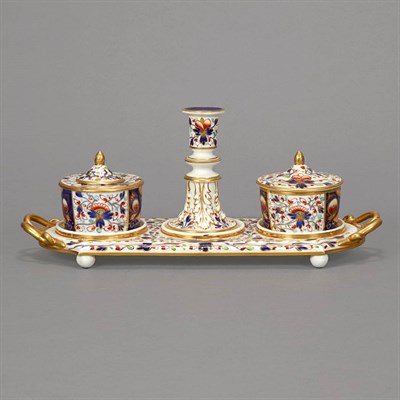 Lot 433 - English Porcelain Inkstand Bloor Derby, circa...