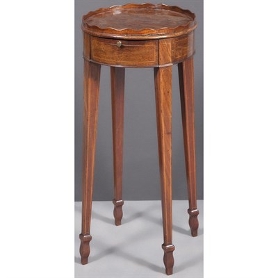 Lot 261 - George III Style Line Inlaid Mahogany Kettle...