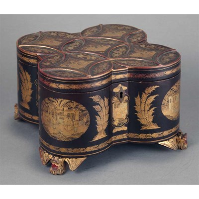 Lot 488 - Chinese Export Black Lacquer and Gilt...