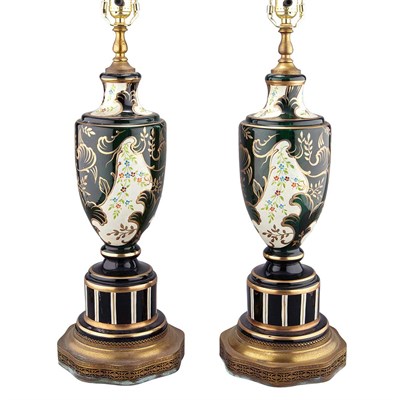 Lot 336 - Pair of Continental Enameled and Gilt...