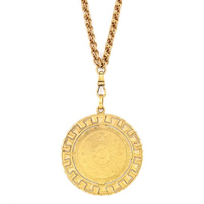 Lot 763 - Antique Gold Chain, France, with Gold Medallion Pendant
