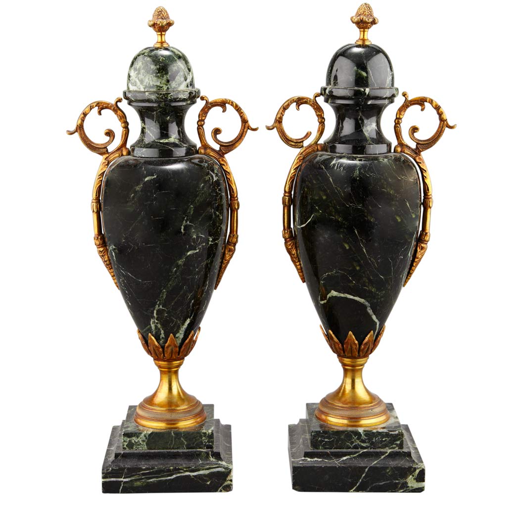 Lot 362 - Pair of Neoclassical Style Gilt-Bronze Mounted...