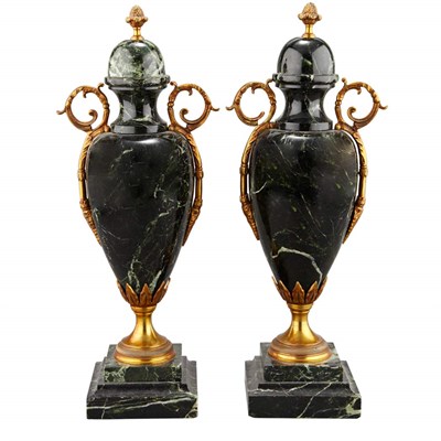 Lot 362 - Pair of Neoclassical Style Gilt-Bronze Mounted...