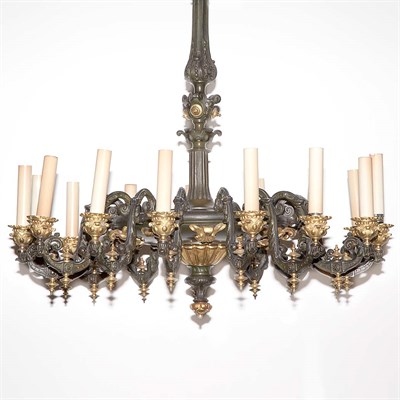 Lot 392 - Regence Style Gilt and Painted Bronze...