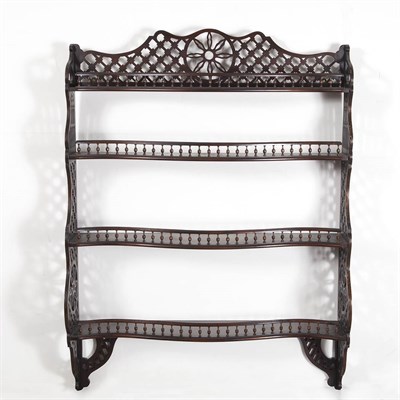Lot 300 - George III Style Mahogany Hanging Shelf With...