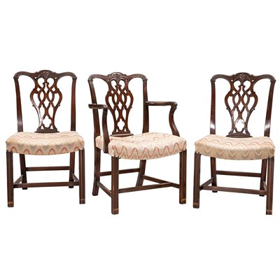 Lot 181 - Set of Six George III Style Mahogany Dining...