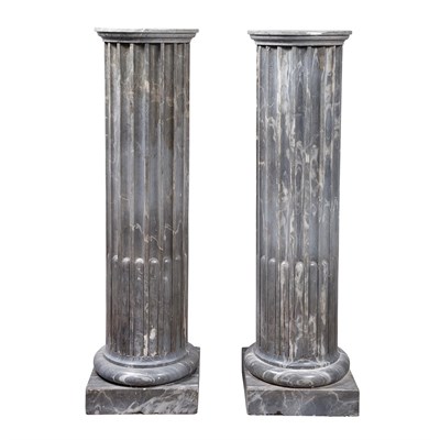 Lot 101 - Pair of Continental Neoclassical Gray Marble...