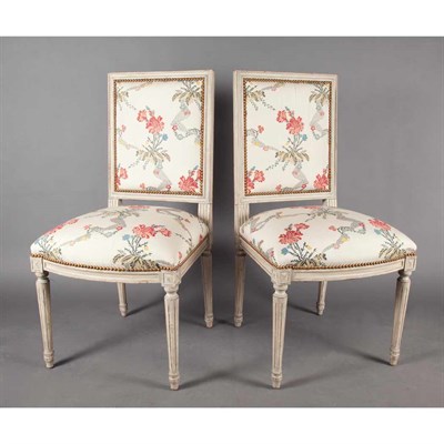 Lot 229 - Set of Four Louis XVI Style Painted Dining...