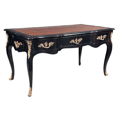 Lot 123 - Louis XV Style Gilt-Metal Mounted Ebonized...