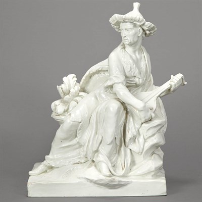 Lot 106 - Continental White Glazed Chinoiserie Figure...