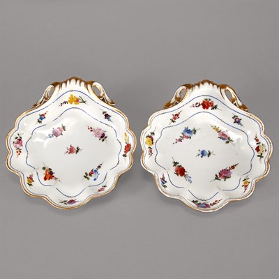 Lot 108 - Pair of Meissen Porcelain Dishes Each of shell...