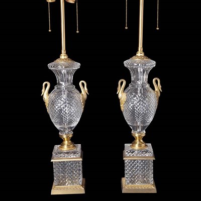 Lot 619 - Pair of Empire Style Gilt-Metal Mounted Cut...