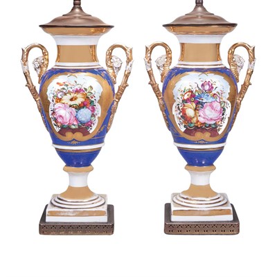 Lot 136 - Pair of French Porcelain Urns 19th Century...