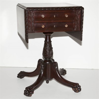 Lot 194 - Classical Mahogany Drop-Leaf Work Table 19th...