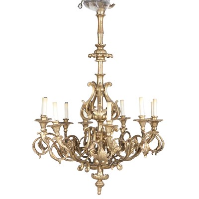 Lot 327 - Italian Rococo Gilt-Wood and Gesso Eight-Light...