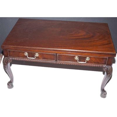Lot 183 - Georgian Style Mahogany Fold-Over Card/Low...