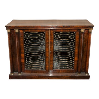 Lot 562 - Regency Brass Mounted Rosewood Side Cabinet...