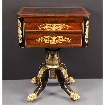 Lot 196 - Classical Gilt and Stencil Decorated Grain...