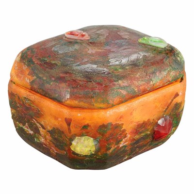 Lot 624 - Daum Acid Etched, Enameled and Applied Glass...